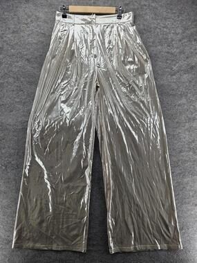 MAINSTRIP Pants Womens L Gold Dress Pants Knit Relaxed Pockets Lined 32 In